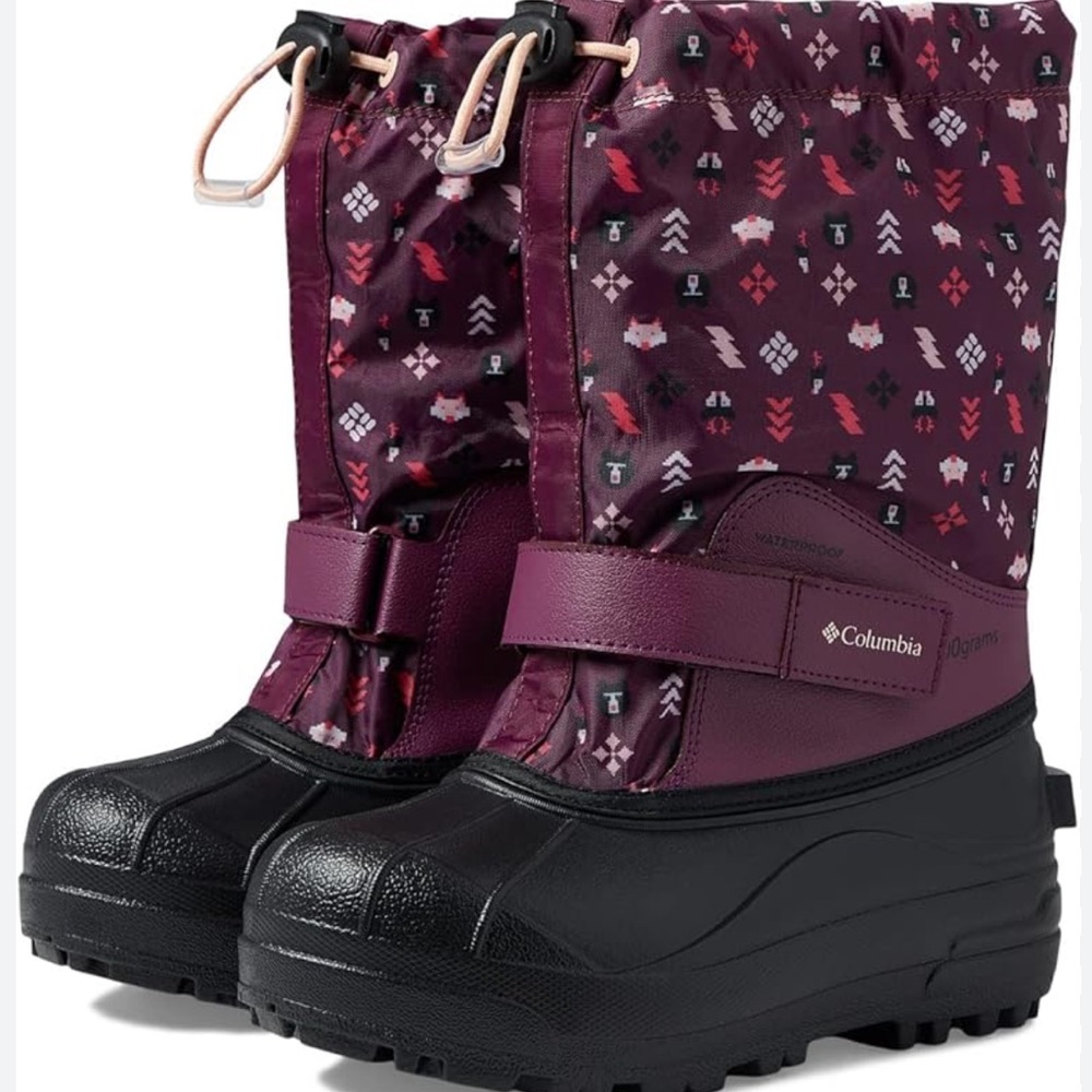 Columbia Kids' Pink and Purple Patterned Winter Boots